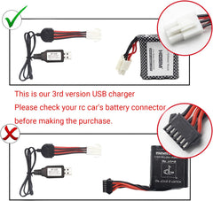 Hosim RC Car New Version USB Charger Power Adapter Cable DJ03, Spare Parts15-DJ03 RC Car 9112 9122 9123 (New Plug EL-6P)