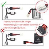 Hosim 2Pcs 9.6V 800mAh 2S Li-Po Battery+USB Charger for RC Car S911 S913 15-DJ02