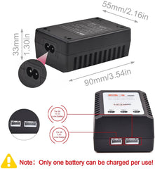 Hosim 7.4V 1500mAh 15C T Connector Li-ion Rechargeable Battery Pack with 1pcs Balance Charger, Safe&Fast Charging, Best for RC Evader BX Car RC Truck 1/12 9155 9156 1/16 9135 RC Truggy RC Airplane UAV Drone FPV