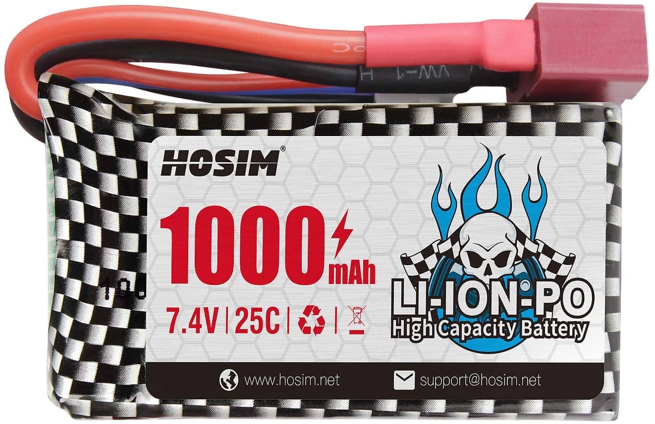 Hosim RC Cars Battery, 7.4V 1000mAh Li-Po  Battery for Q903 Q905
