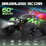 Hosim Brushless RC Car 1:16 4WD Fast Remote Control Truck Radio Cars Off-Road Waterproof Hobby Grade Toy Crawler Electric Vehicle Gift for Boys Adult Children 60+KMH