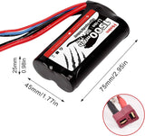 Hosim 2pcs 7.4V 1500mAh 15C T Connector Li-ion Rechargeable Battery Pack with Balance Charger, Battery Bag&Strap, Double connector,Best for RC Evader RC Car Truck 1/12 9155 9156 1/16 9135 Airplane UAV Drone FPV