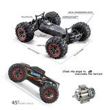 Hosim 1/10 RC Car Monster Truck 9125 Red Remote Control Car with 2 Batteries High Speed