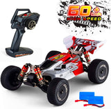 WLtoys Remote Control Car,60+ KMH 1:14 Scale WLtoys 144001 Fast RC Cars for Adults Kids,4WD Off Road Buggy Racing Car with 2 Batteries
