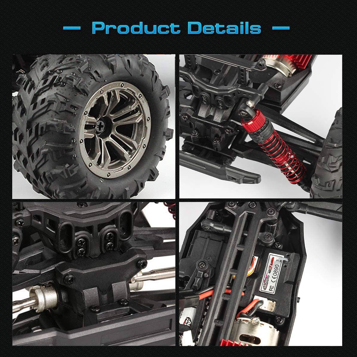 Hosim 1:16 RC Car 4WD  High Speed 2.4Ghz Off-Road Monster Truck For Adult Kids Gift Red