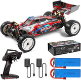 Wltoys 104001 1/10 RC Car with 2 Battery 2 Charger 45 Km/h High Speed 4WD RC Buggy Cars, 2.4GHz Off-Road RC Truck