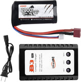Hosim RC Cars 1pcs 2S 7.4V 2000mAh 20C T Plug Female Connector Battery for RC Truck 9155 9156