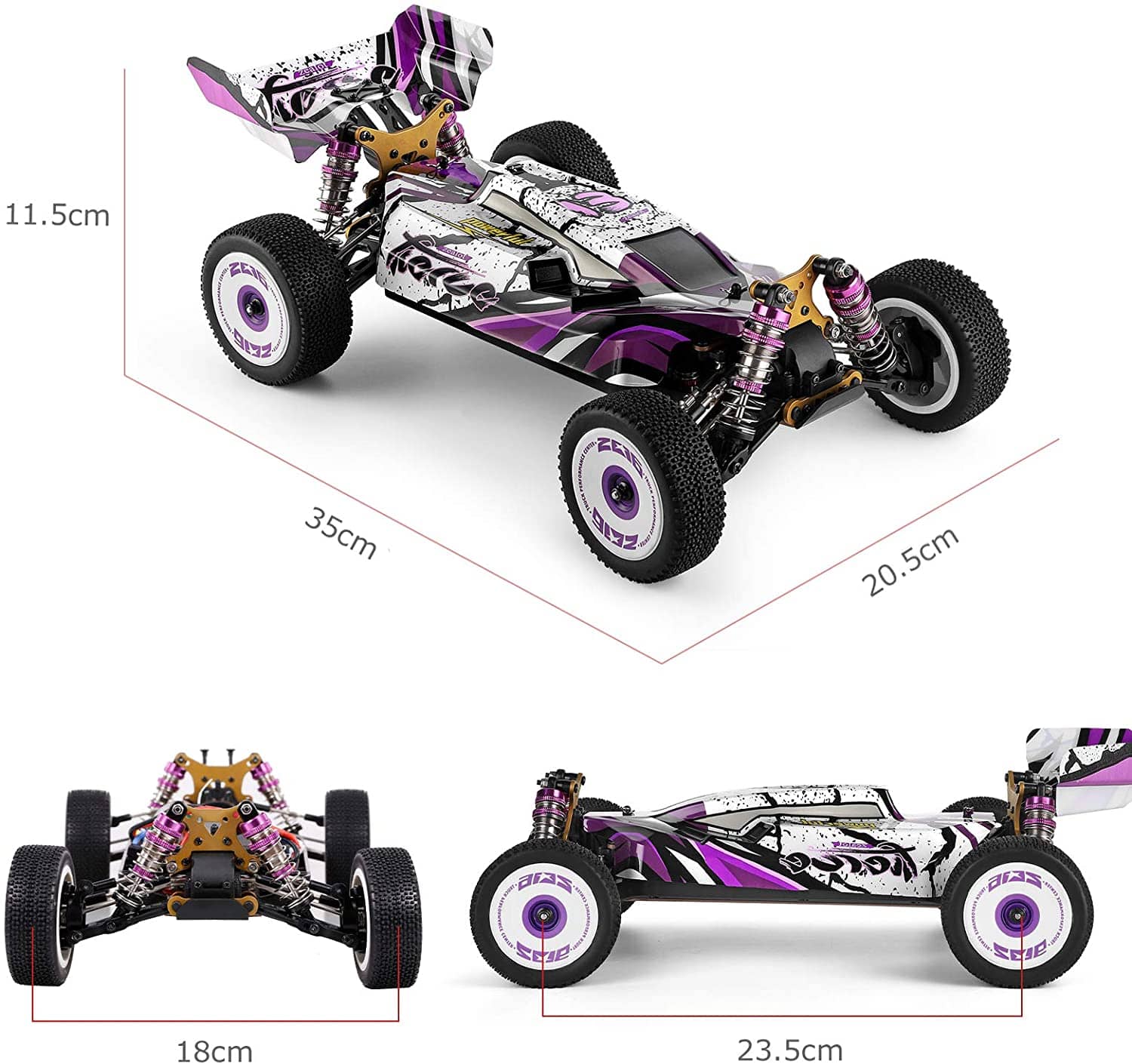 WLtoys 124019 RC Car, 1/12 Scale 2.4GHz Remote Control Car, 4WD 60km/h High Speed Racing Car, Off-Road Buggy Drift Car RTR