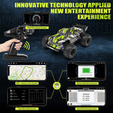 Hosim Bluetooth GPS 1:16 RC Car Remote Control Truck with App，4WD Radio Cars Off Road Waterproof Hobby Grade Trucks for Child Adults