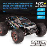 Hosim 1/10 Remote Control Car RC Car Monster Truck 9125 with 2 Batteries Blue