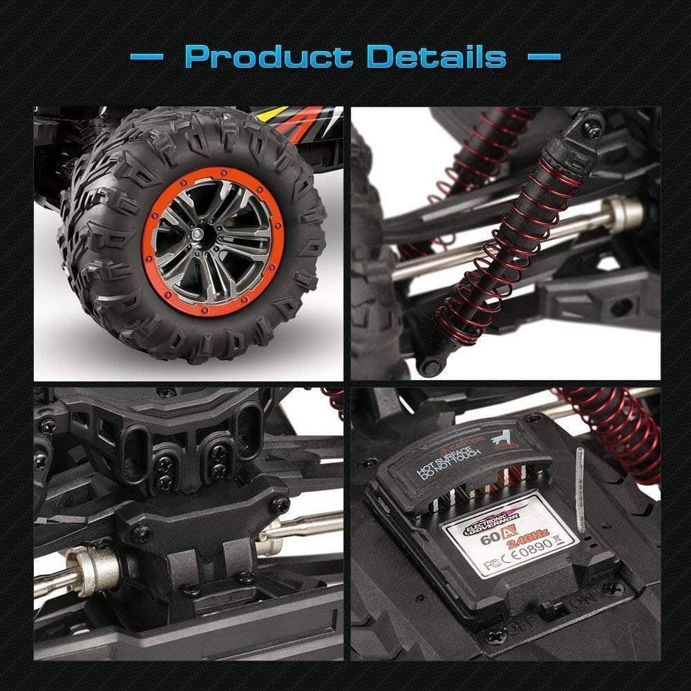 Hosim 1/10 RC Car Monster Truck 9125 Remote Control Car with 2 Batteries Blue High Speed