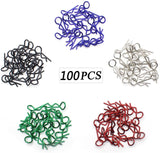 Hosim 100pcs RC Car Body Clip Pins, 5 Colors 1.2mm Universal 1/8th 1/10th Scale RC Car Truck Buggy Boat Crawler