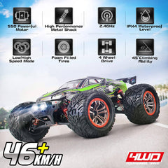 Hosim 1:12 RC Car Remote Control Car Monster Truck Dual Batteries 9156 Green