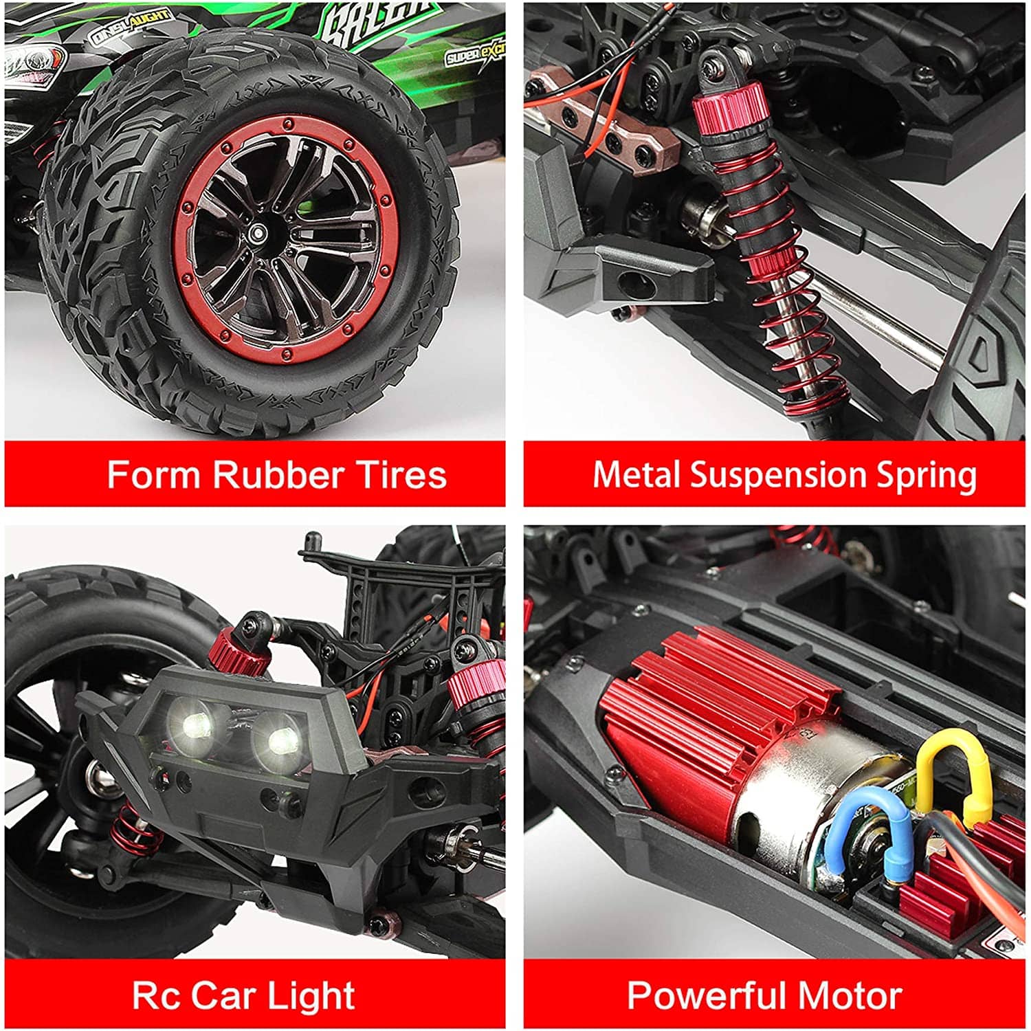 Hosim 1:12 RC Car Remote Control Car Monster Truck Dual Batteries 9156 Green