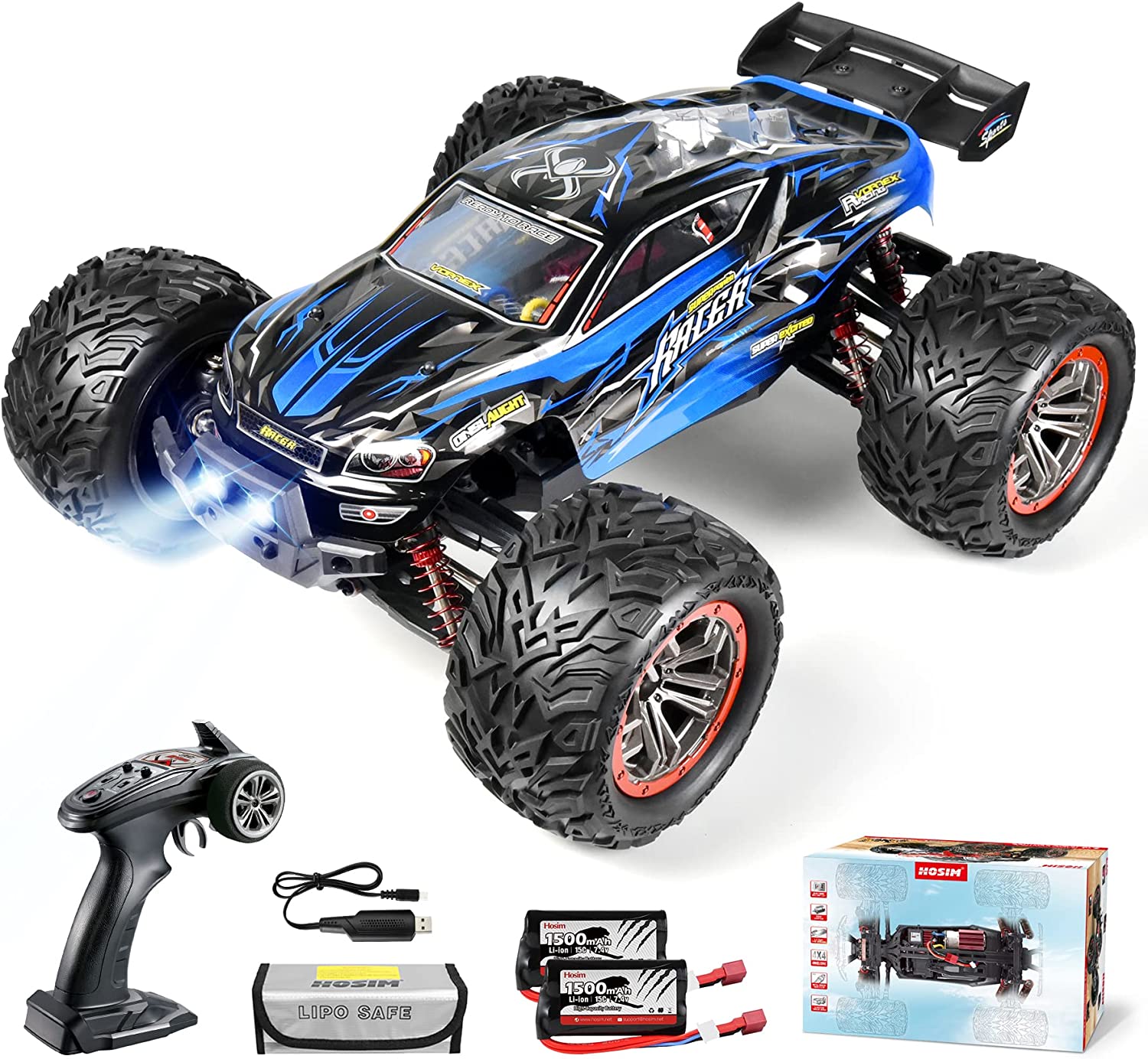 Hosim Large Size 1:12 Scale 46km+/H 4WD 2.4Ghz Monster Truck 9156 blue