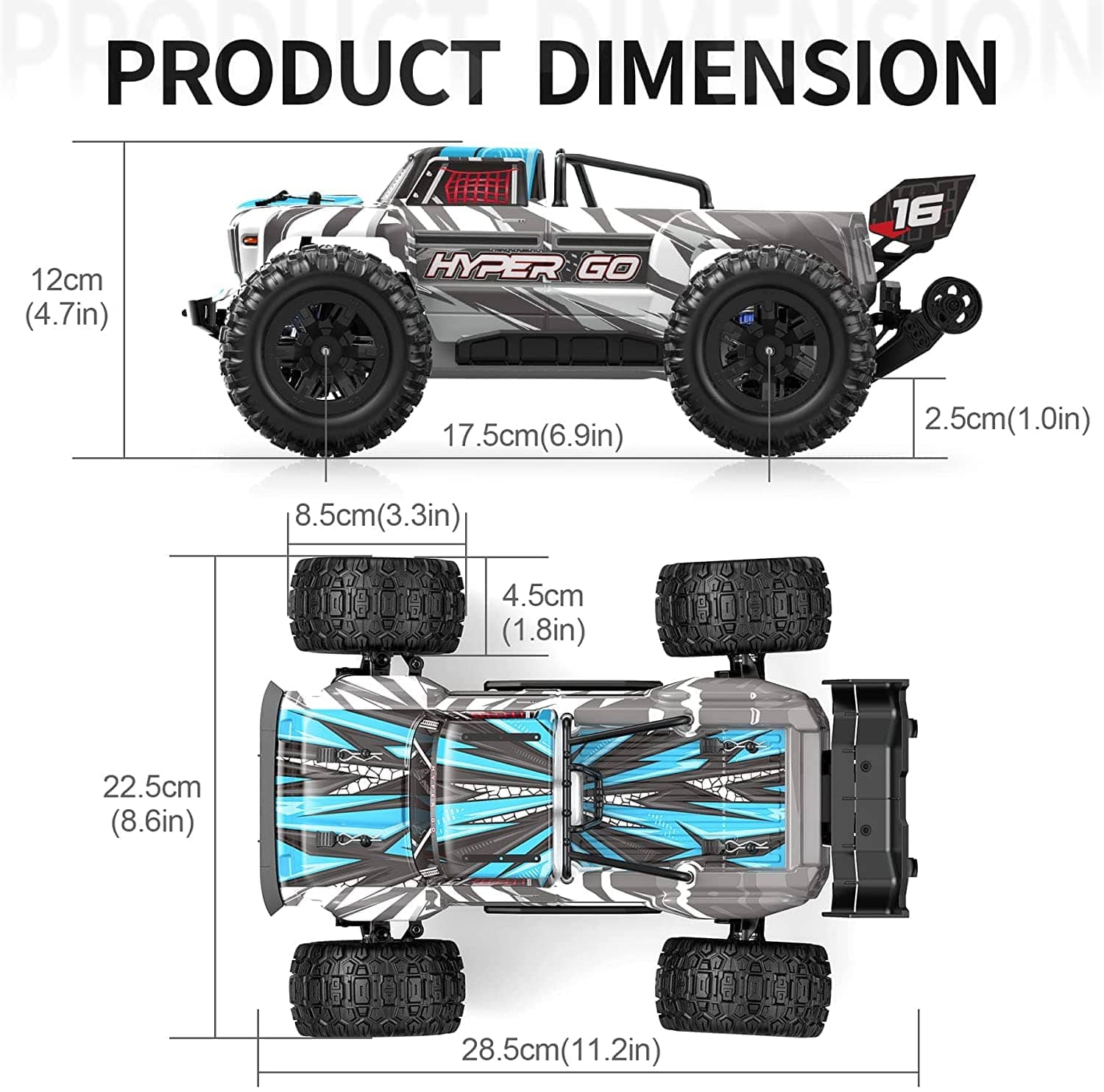 Hosim 1:16 GPS Remote Control Truck 38+ KMH RC Car Radio Vehicle Off-Road Waterproof Hobby Grade RC Monster Trucks