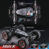 Hosim 1/10 Scale RC Car Monster Truck 9125 with 2 Batteries Blue
