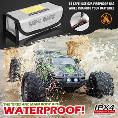 Hosim 1:12 RC Car Remote Control Car Monster Truck Dual Batteries 9156 Green