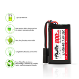 Hosim 2pcs 7.4V 800mAh 25C Battery Pack for 9130 9135 9136 9138