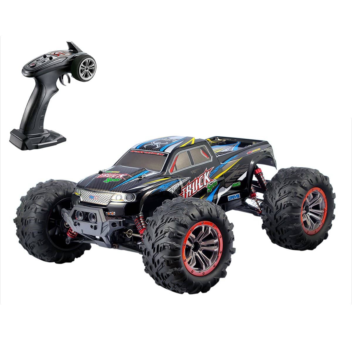 Hosim 1/10 Remote Control Car RC Car Monster Truck 9125 with 2 Batteries Blue