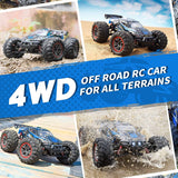 Hosim 1:12 RC CAR Large Size Remote Control Car Monster Truck 9156 Blue 46km+/H 4WD 2.4Ghz