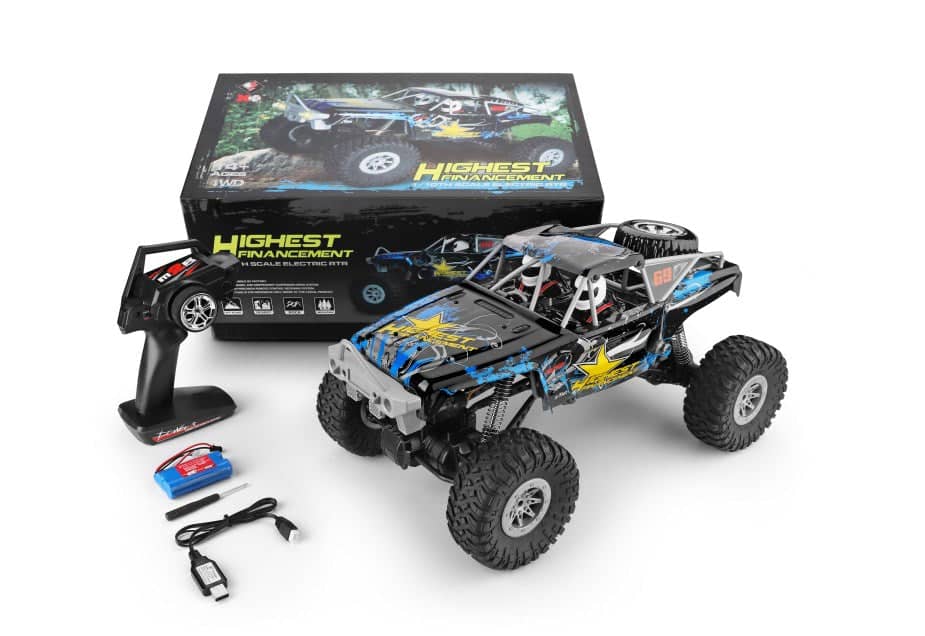 Wltoys RC Car 104310 1:10 Scale Large Off-Road Remote Control Car 2.4G Electric 4WD Double Bridge Climbing RC Buggy Monster Car