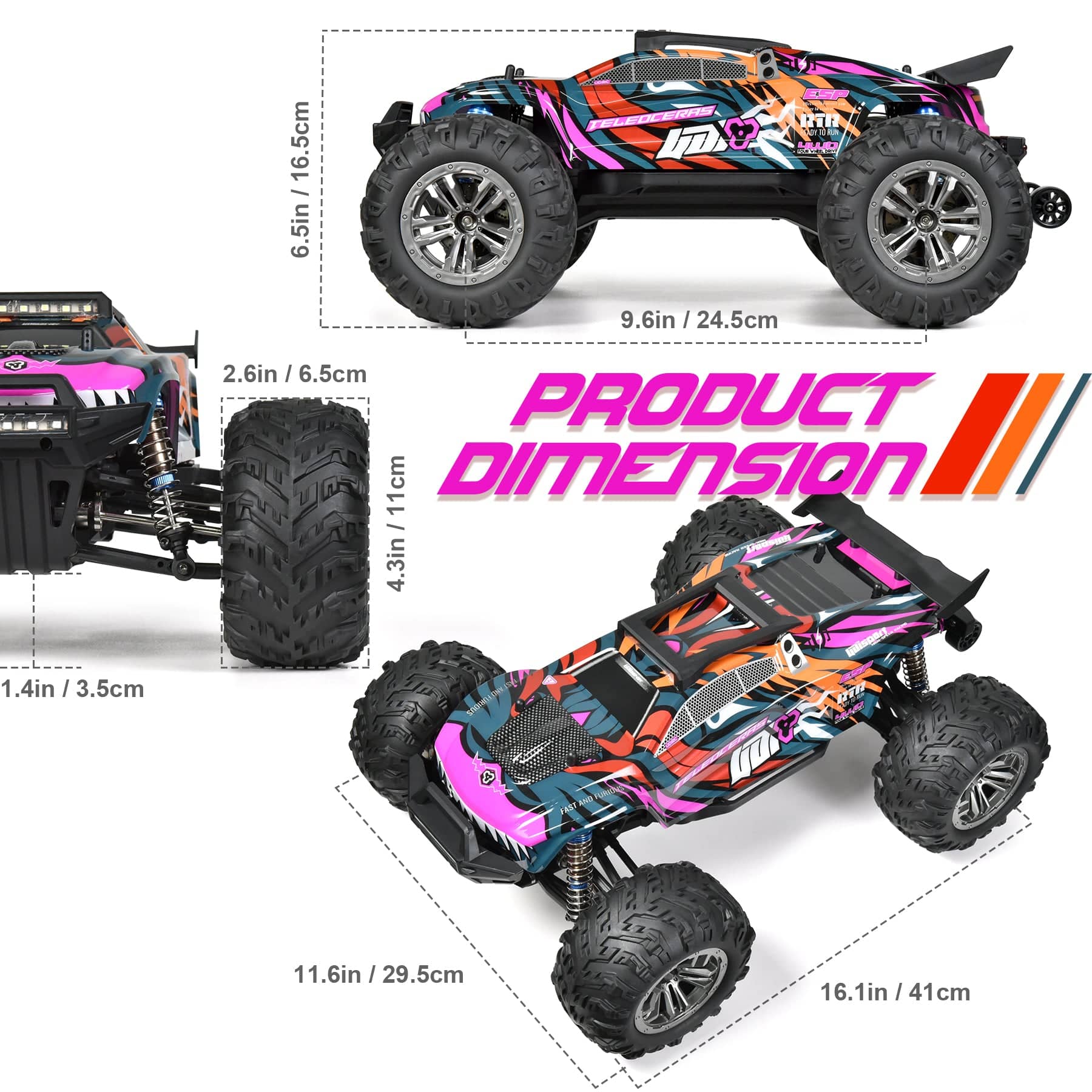 HOSIM 1202 1:12 Large Scale Remote Control Car RC Car Monster Truck 4X –  Hosim